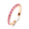 Кольцо Стерлингового Серебра 925 Розовое Золото Бриллиант Красный Корунд Кольцо
